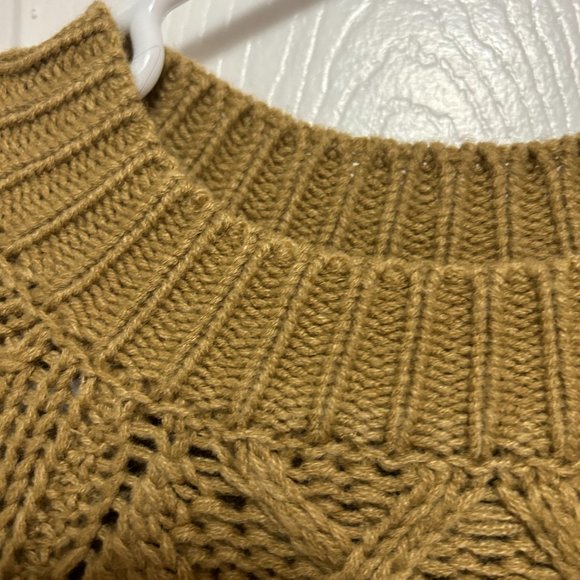 Fall Crewneck Long Sleeve Oversized Cable Knit Chunky Short Sweater Dress - Picture 4 of 5